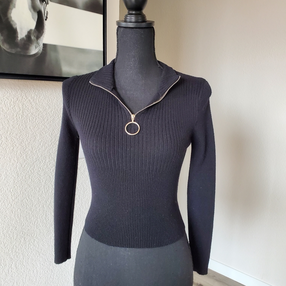 Black Zip Up Long Sleeve